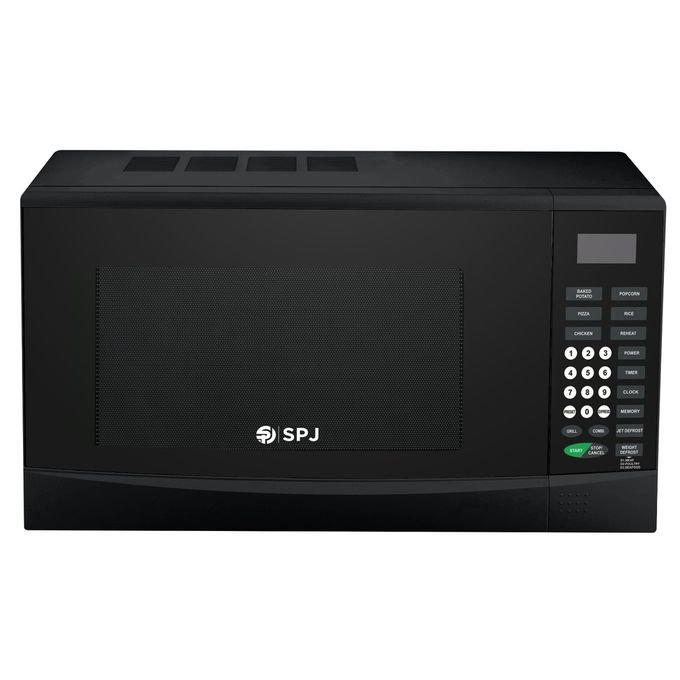 black digital microwave and grill