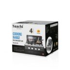 saachi 2 gas + 2 electric hot plates stainless steel table top black