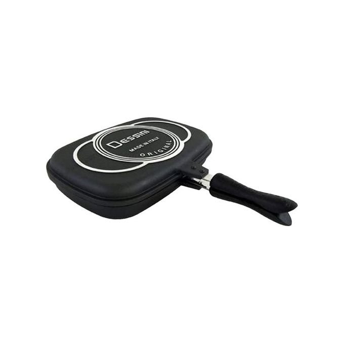 Dessini Double-Sided Non-Stick Pressure Grill Pan, 36cm, Black
