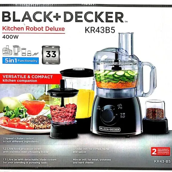 Black Decker 5 In 1 Food Processor With 33 Functions KR43 B5