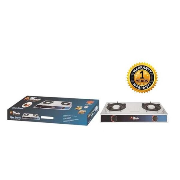 Electro Master Electro Master Stainless Steel Double Burner Gas Stove - Silver