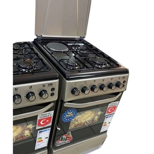 Yes YS-5631GTB 3 Electric Plates & 1 Gas Burner - Silver