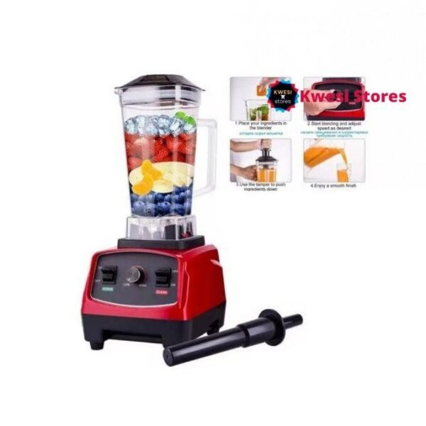 Generic Commercial Blender, Heavy Duty Smoothies, Fruits & Ice Crusher - Red
