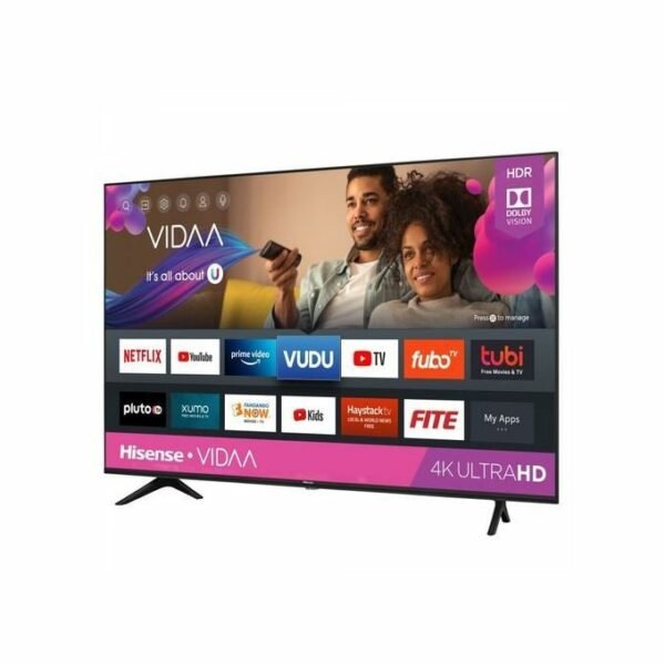 Hisense 58 Inches 4K Smart TV, One Touch Access Remote, Netflix, YouTube Videos, Inbuilt Free To Air Local Channels - Black