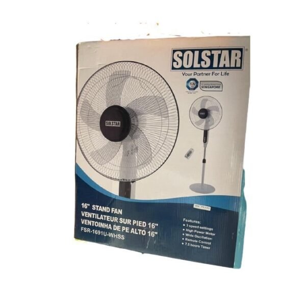 White Solstar Standing Fan with Remote Control - Stay Cool and Comfortable