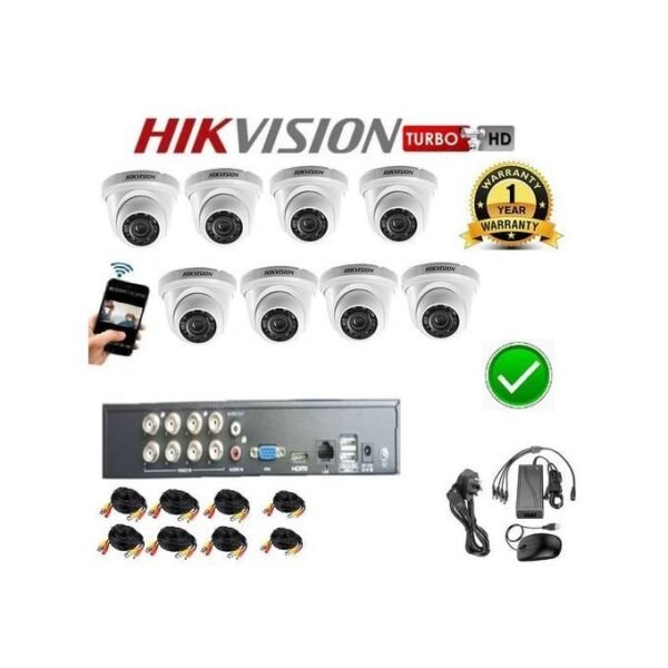 All-in-One HIK CCTV Camera Kit: 8-Pack Dome-Shaped
