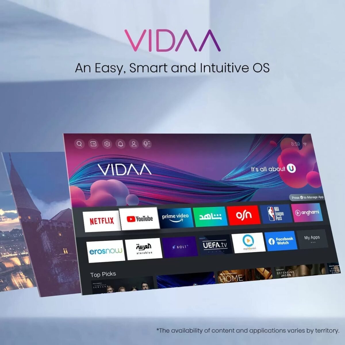 Hisense 70-Inch 4K UHD Smart VIDAA TV 70A6HS, With Dolby Vision HDR, DTS Virtual X, Bluetooth and Wi-Fi (2022 NEW) – Black - Image 3