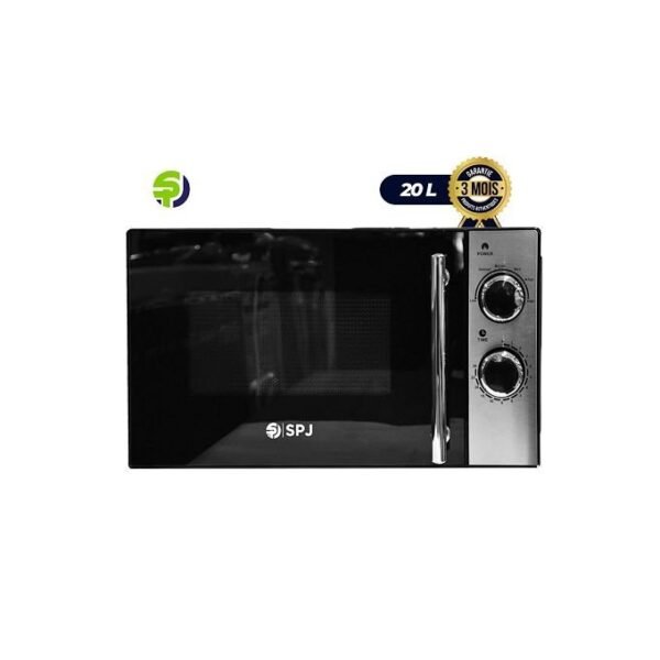 SPJ 20L Fast Heating Mirror Door Microwave Oven - Black & Silver
