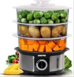 Geepas 3-Tier 12L Food Steamer, BPA-Free Baskets, 75-Min Timer, 1000W, Stainless Steel - GFS63025 - Image 4