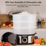Geepas 3-Tier 12L Food Steamer, BPA-Free Baskets, 75-Min Timer, 1000W, Stainless Steel - GFS63025 - Image 3