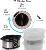 Geepas 3-Tier 12L Food Steamer, BPA-Free Baskets, 75-Min Timer, 1000W, Stainless Steel - GFS63025 - Image 2