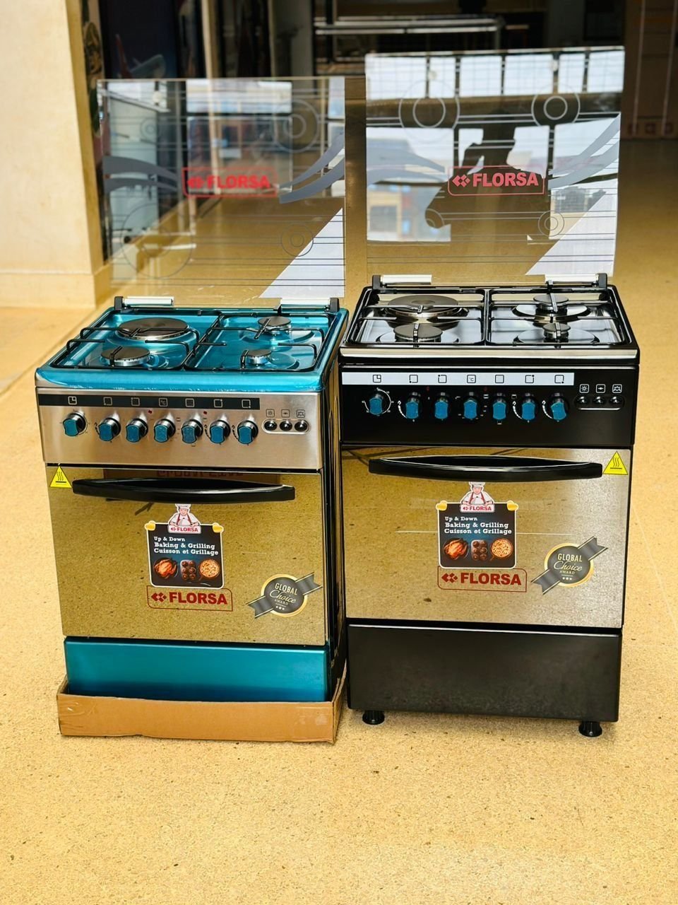 10021086371439409729625361956.jpg Florsa 3 gas Burners + 1 Electric Plate 60x60cm Electric Gas Cooker Oven w Electric oven - Image 1