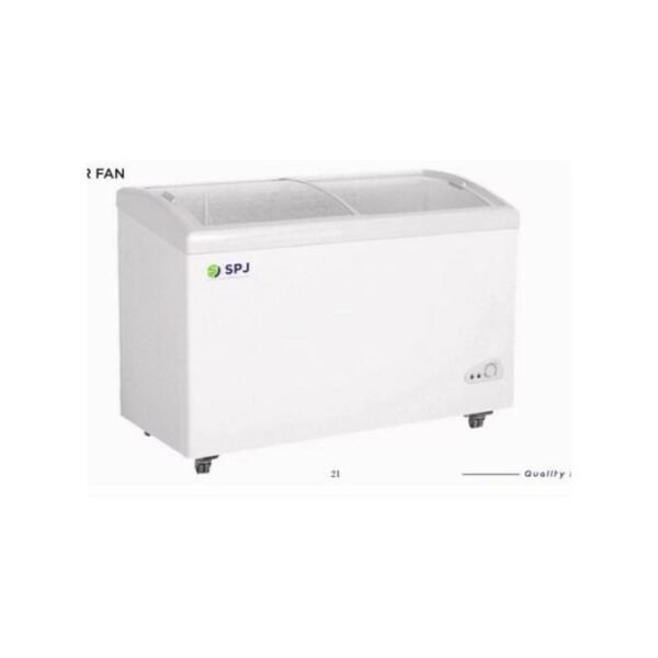 SPJ SHOP 360 Litres Curved Glass Top Chest Freezer