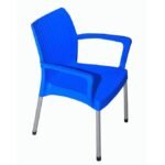 Portable Plastic Arm Chair - Blue