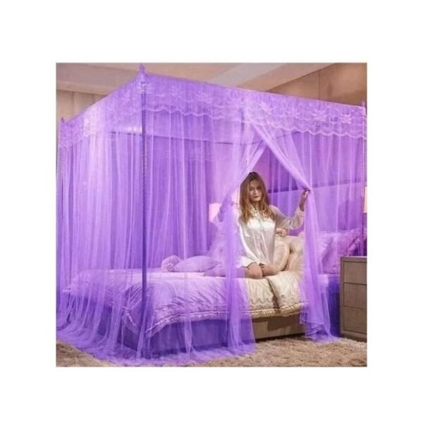 4 Stand Steel Frame Mosquito Net - Purple (4*6, 5*6, 6*6)