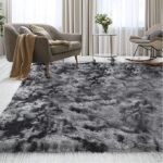 Flufffy/ Woolen Carpet/area Rug 1.6mx2m - Black,Grey