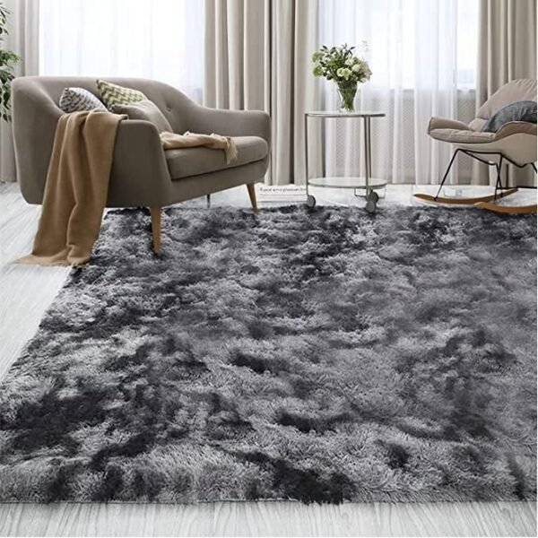 Flufffy/ Woolen Carpet/area Rug 1.6mx2m - Black,Grey