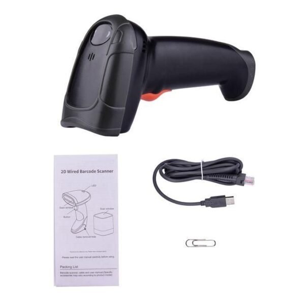 A General Handheld 1D2D/QR Barcode Scanner USB Wired Bar Code Reader