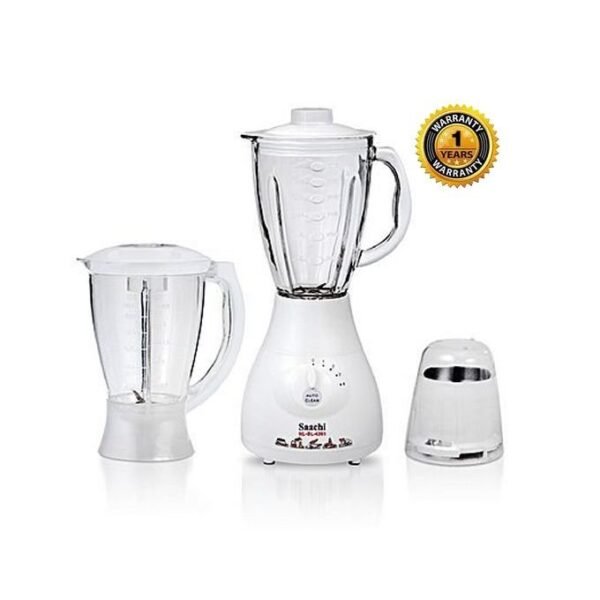 Saachi 3 In1 Double Jar Blender, 1.5 Litres - White