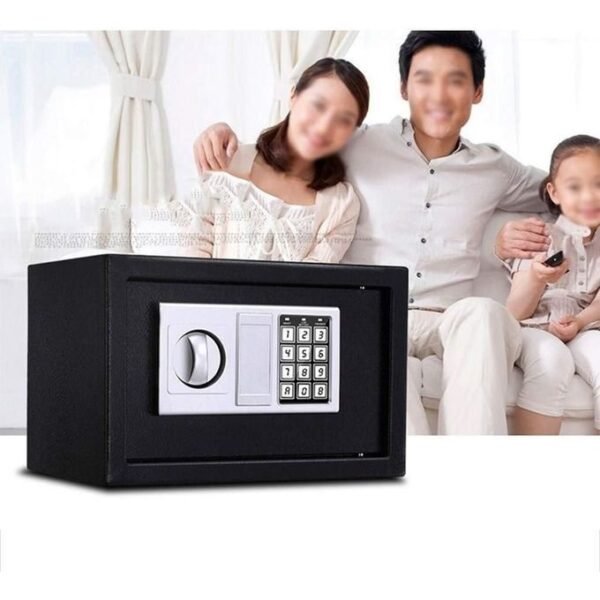 T-17 Digital Electronic Safe Box with Key & Number Lock - Multicolor