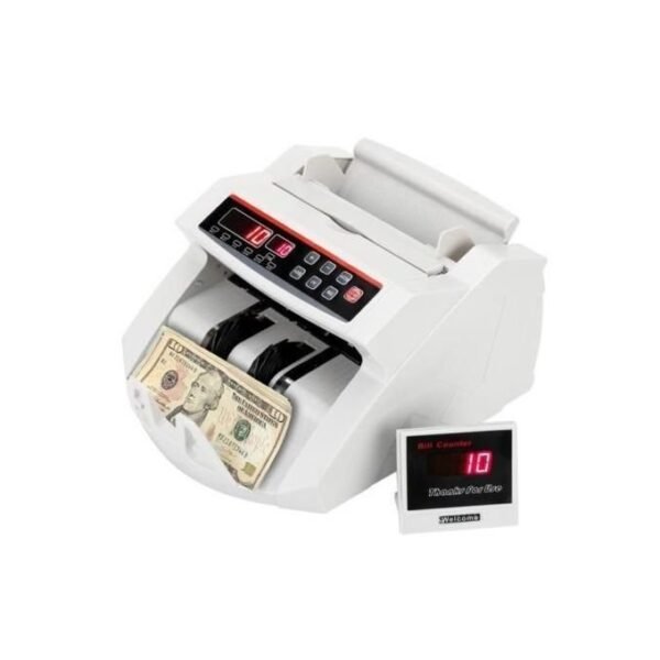 New 2023 Money Cash Counting Bill Counter Bank Counterfeit Detector UV & Mg Machine-Black/white