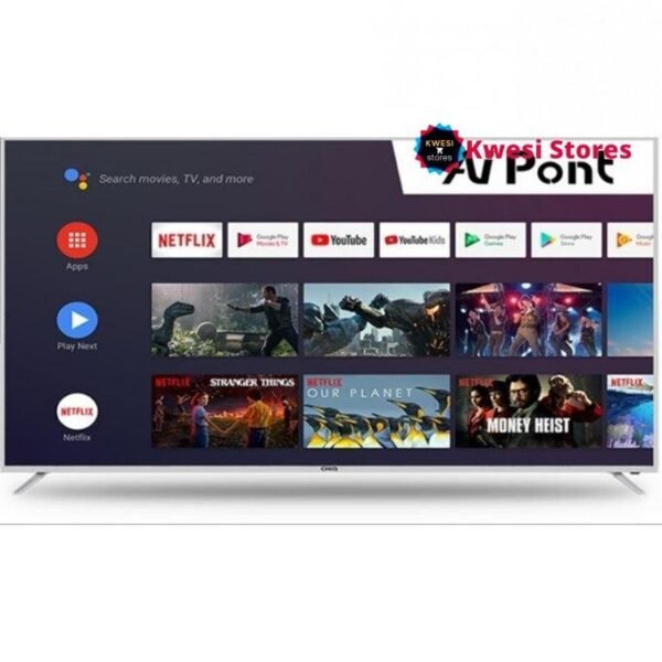 Chiq / Changhong 75 inch 4k UHD Smart Andriod 9.0 TV - Silver Black