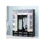Plastic Frame Portable Wardrobe - Black - Not Assembled