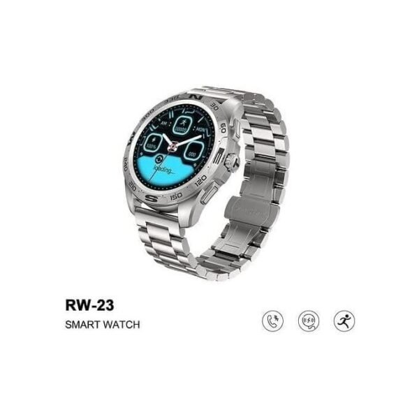 Haino teko Germany Smart Watch Stainless Steel Bluetooth Call Music Sports Health Heart Monitoring for Android and IOS, Silver, RW23