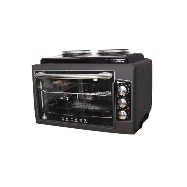 Blueflame BF-0125 Mini Oven With 2 Hot Plates, 40 Litres - Black
