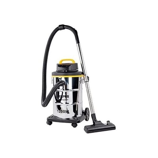 Geepas 2 in 1 Blow and Wet & Dry Vacuum Cleaner With Powerful Copper Motor Stainless Steel Drum Tank With Dust Full Indicator Silver