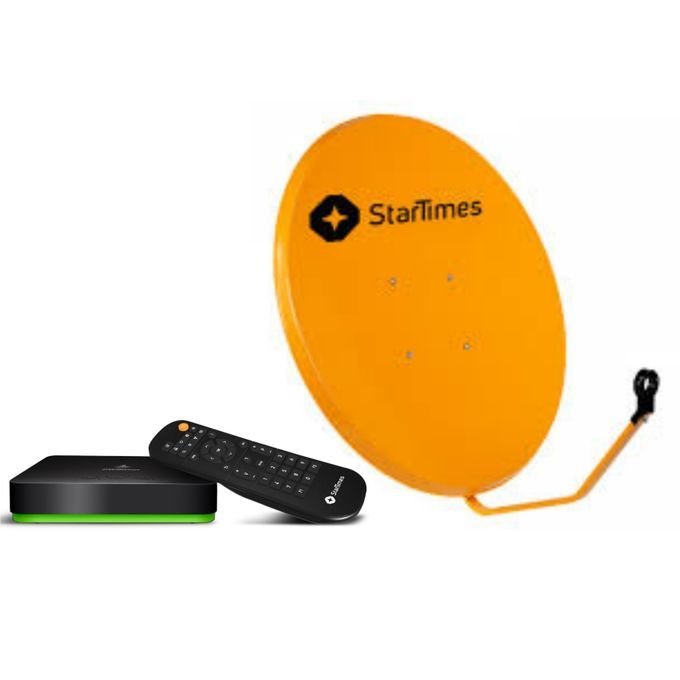 128829-1.jpg Startimes Full Package Decorder + Dish + 1 Month Subscription - Black,Green,Orange - Image 1