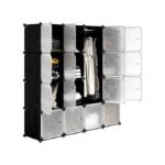 Plastic Frame Portable Wardrobe 4 Column Plastic Wardrobe - Black,White