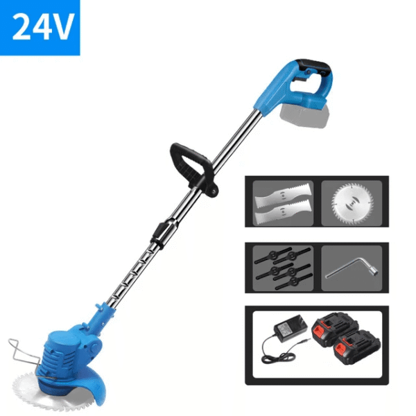 Rechargeable Battery Powered Home Grass Cutter ( 2 batteries attached) -multicolor