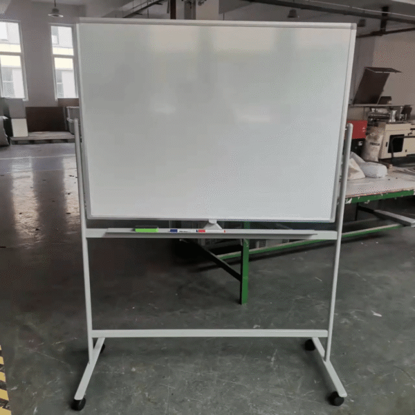 Erasable magnetic white board 120cm by 150cm with stand