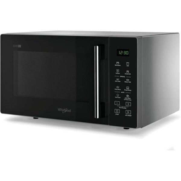 Whirlpool 25L Microwave Oven with Grill, 900W, AirFry, Auto Cook, and Defrost – Black