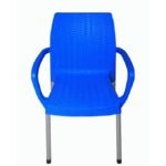 Portable Plastic Arm Chair - Blue - Image 2