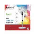 Saachi 16 Inch Stand Fan With Remote Control, 3 Speed, 3 Wind Modes - White - Image 2