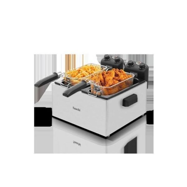 Saachi Original Stainless Double Deep Fryer 6.0 Litres - Silver