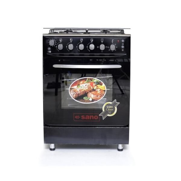 Sano 60X60 Full Gas Electric Oven Cooker With Rotisserie- Black