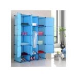 Plastic Frame Portable Wardrobe - Black, Not Assemble - Image 4