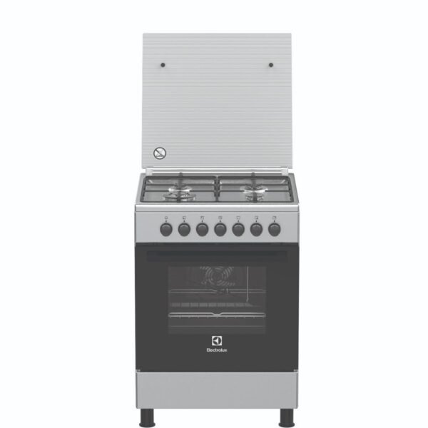 Electrolux 60x60cm Cooker; 4 Gas Burners, Electric Oven and Grill, Rotisserie, Auto Safety, Oven Fan, Stainless Steel, EKK6400Z9X