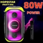 Speakers HOPESTAR PARTY 300 80W High Power Speaker Outdoor Wireless Column RGB Light Karaoke Sound Box Subwoofer caixa de som Bluetooth