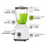 Russell Hobbs 400W Blender with Mill, 1.5L Smoothie Maker, 2 Speeds, Pulse Function, 2-Year Warranty - BWM101 White - Image 3