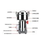 silver crest 1000g High Speed Motor Electric Dry Powder Food Grinder Machine Grain Mill For Spices Grains Cereal Miller - Image 6