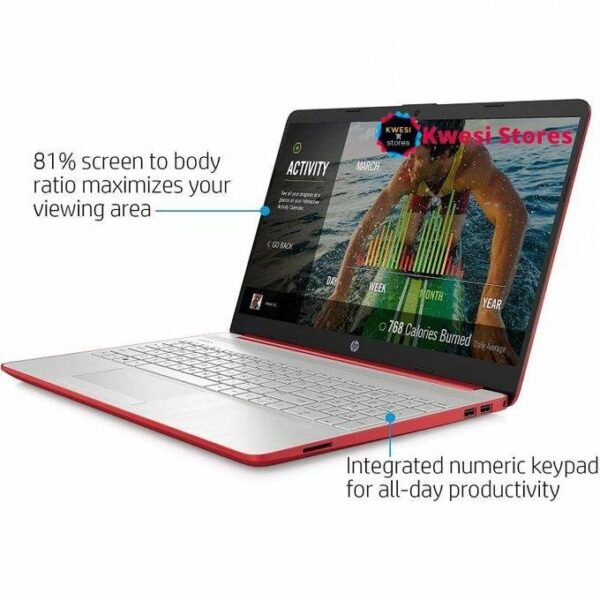 Hp 15.6" HD Intel Pentium Gold, 500 GB, 4GB RAM, Win10 - Scarlet Red
