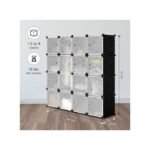 Plastic Frame Portable Wardrobe 4 Column Plastic Wardrobe - Black,White - Image 4