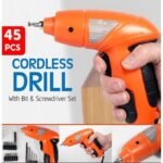 45 In1 Non-slip Rechargeable Cordless Screwdriver/Drill Set, -Red - Image 5