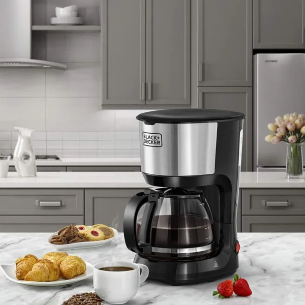 BLACK+DECKER 750W 1.25L Coffee Maker, 10-Cup Carafe, Drip Stop, Dishwasher Safe, Black DCM750S-B5, 2-Year Warranty