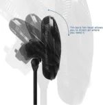 SONASHI SF-8027SR 16'' Stand Fan, Remote Control, 3 Speed, Auto Wind Flow, 5-Blade - Black - Image 4