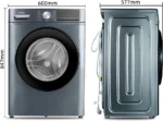 CHiQ 10kg Front Load Washing Machine, AI One Touch, Quick Wash, 1400 RPM, Inverter Motor, Child Lock - Silver - Image 2